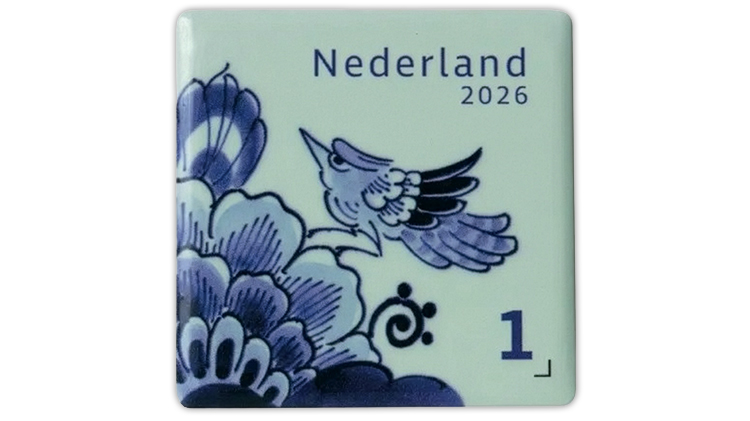 Netherlands Launches First Ceramic Stamp Featuring Delft Blue Design