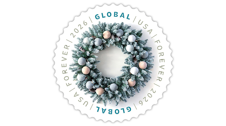 USPS Unveils Global Winter Wreath Stamp for 2026 Holiday Season